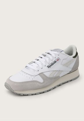Tenis Lifestyle Blanco-Gris-Verde Oliva Reebok Classics Leather