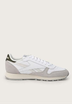 Tenis Lifestyle Blanco-Gris-Verde Oliva Reebok Classics Leather