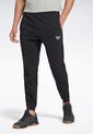 Pantalón Sudadera Negro-Blanco Reebok Workout Ready Piping de Reebok