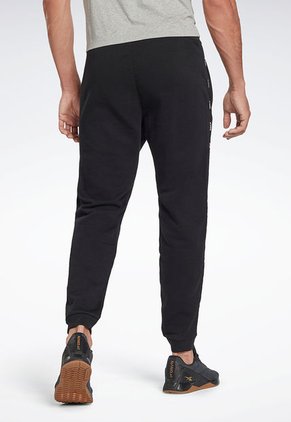 Pantalón Sudadera Negro-Blanco Reebok Workout Ready Piping