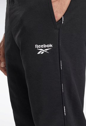 Pantalón Sudadera Negro-Blanco Reebok Workout Ready Piping