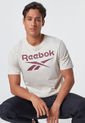 Camiseta Beige-Borgoña Reebok Identity Big Stacked Logo de Reebok