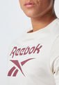 Camiseta Beige-Borgoña Reebok Identity Big Stacked Logo de Reebok