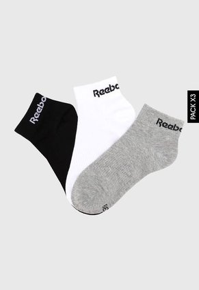 Medias X3 Blanco-Negro-Gris Reebok