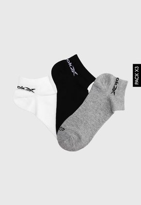 Medias X3 Negro-Blanco-Gris Reebok