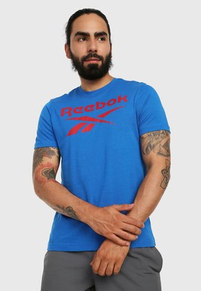 Camiseta Azul-Rojo Reebok Series Stacted
