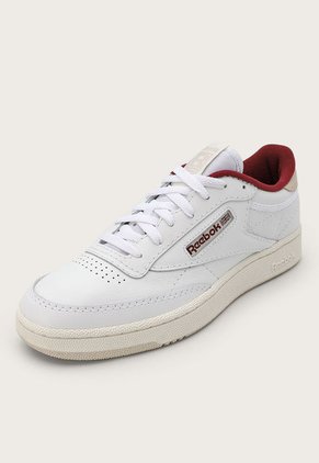 Tenis Lifestyle Blanco-Beige-Borgoña Reebok Classics Club C 85