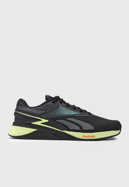 Tenis Training Negro-Gris-Amarillo Neón Reebok Nano X3