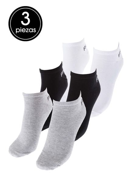 Trio Calcetines Blanco-Negro-Gris Reebok Royal Training Inside Sock