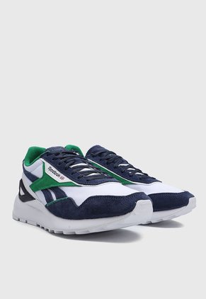Tenis Lifestyle Blanco-Azul Navy-Verde Reebok Classics Leather Legacy AZ