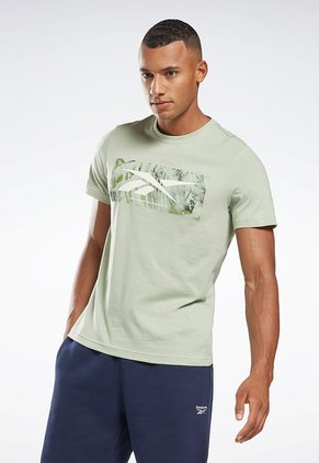 Camiseta Verde-Blanco-Negro Reebok Graphic Series