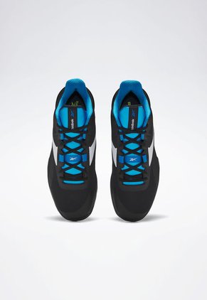 Tenis Basketball Negro-Blanco-Azul Reebok More Buckets