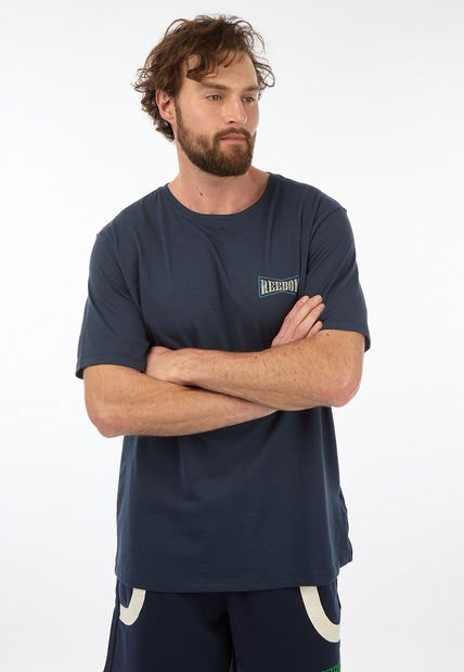 Camiseta Azul Navy-Blanco Reebok Flag Graphic Tee