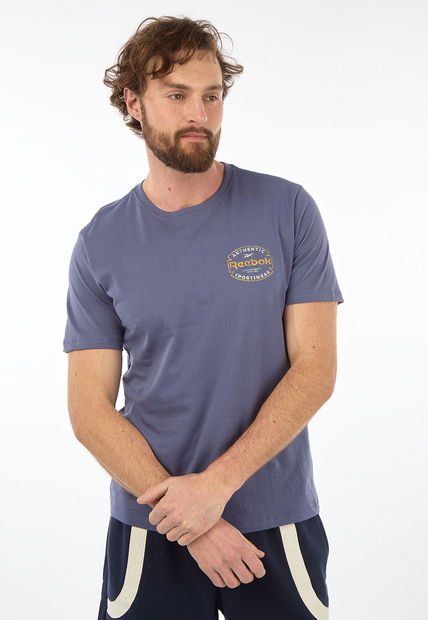 Camiseta Azul Púrpura-Amarillo-Blanco Reebok Badge Graphic Tee
