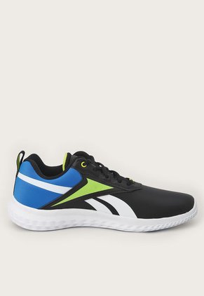 Tenis Running Negro-Blanco-Azul-Amarillo-Neón Reebok Kids Rush Runner 5