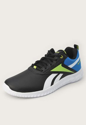 Tenis Running Negro-Blanco-Azul-Amarillo-Neón Reebok Kids Rush Runner 5