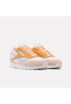 Tenis Mujer Reebok Classics Leather - Blanco-Naranja