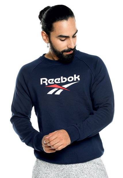 Buzo Azul Reebok Cl V Unisex Crew