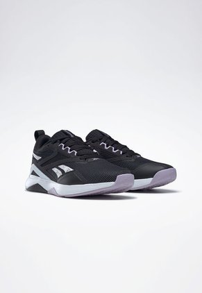 Tenis Training Negro-Blanco-Lila Reebok Nanoflex V2