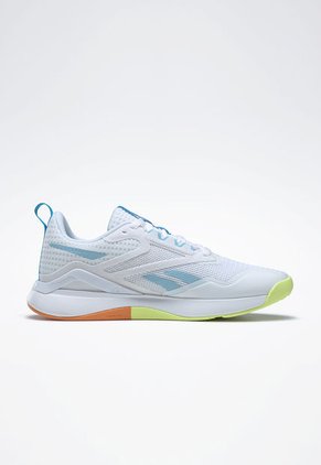 Tenis Training Blanco-Celeste-Amarillo Reebok Nanoflex TR 2.0