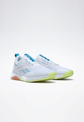 Tenis Training Blanco-Celeste-Amarillo Reebok Nanoflex TR 2.0