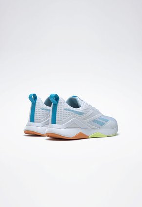Tenis Training Blanco-Celeste-Amarillo Reebok Nanoflex TR 2.0