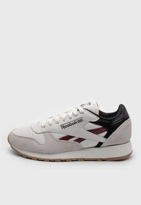 Tenis Lifestyle Beige-Negro-Vinotinto Reebok Classic Leather