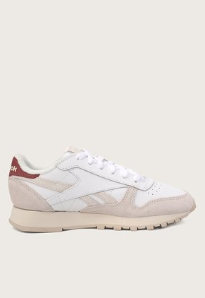 Tenis Lifestyle Blanco-Beige-Borgoña Reebok Classics Classic Leather