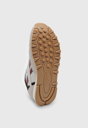 Tenis Lifestyle Beige-Negro-Vinotinto Reebok Classic Leather