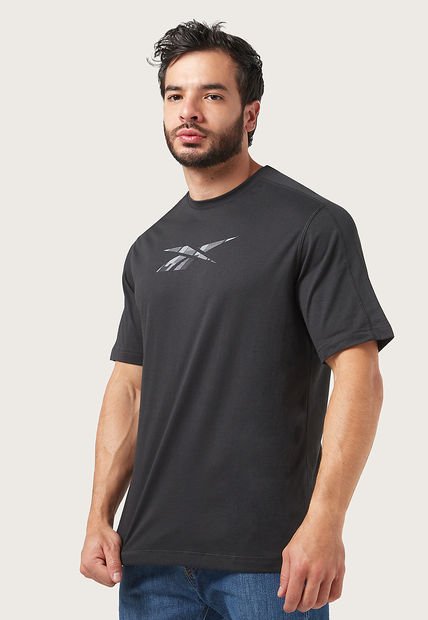 Camiseta Negro-Gris Reebok Speedwick Graphic