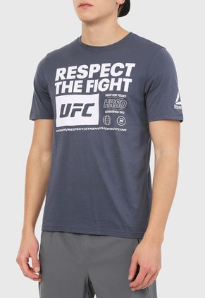 Camiseta Azul-Blanco Reebok Ufc Fan Gear Text