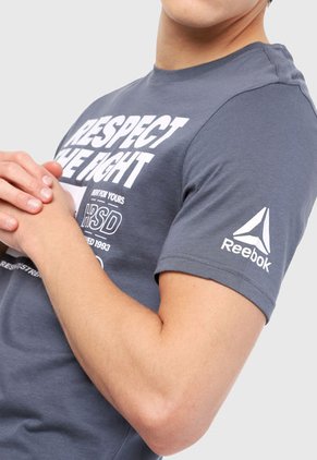 Camiseta Azul-Blanco Reebok Ufc Fan Gear Text