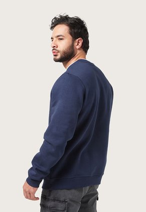 Buzo Azul Navy-Blanco Reebok Arch Logo Fleece Crew