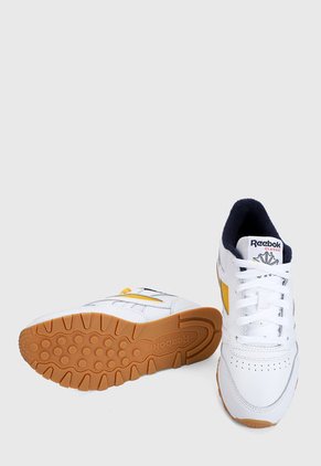 Tenis Lifestyle Blanco-Amarillo-Rojo Reebok Cl Lather Mark