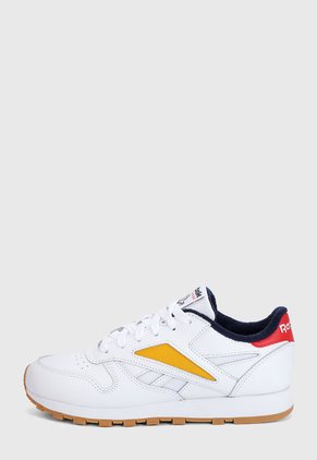 Tenis Lifestyle Blanco-Amarillo-Rojo Reebok Cl Lather Mark