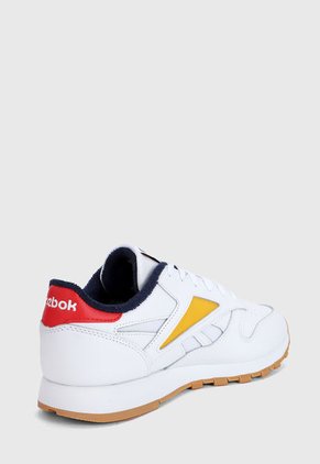 Tenis Lifestyle Blanco-Amarillo-Rojo Reebok Cl Lather Mark