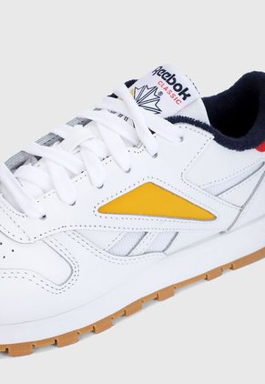 Tenis Lifestyle Blanco-Amarillo-Rojo Reebok Cl Lather Mark