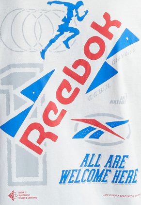 Camiseta Marfil-Azul-Rojo Reebok Graphic Series Certified