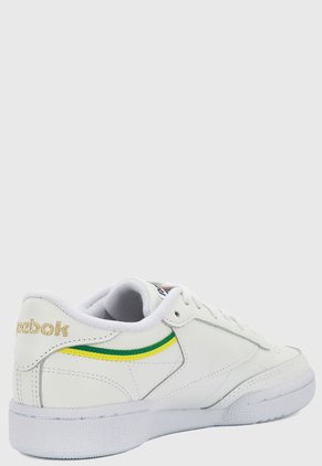 Tenis Lifestyle Blanco-Verde-Amarillo Reebok Club C 85
