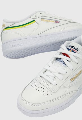 Tenis Lifestyle Blanco-Verde-Amarillo Reebok Club C 85