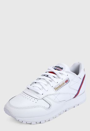 Tenis Lifestyle Blanco-Rojo-Azul Reebok Cl Lthr