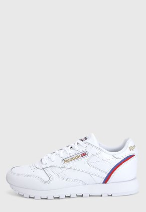 Tenis Lifestyle Blanco-Rojo-Azul Reebok Cl Lthr