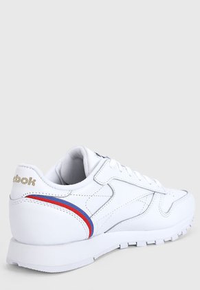 Tenis Lifestyle Blanco-Rojo-Azul Reebok Cl Lthr