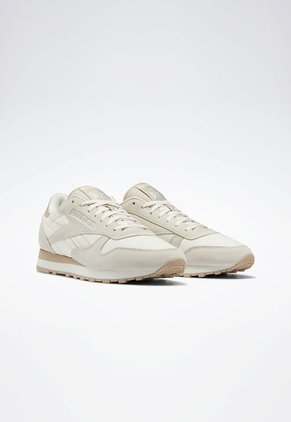 Tenis Running Beige-Cafe-Blanco Reebok Classic Leather