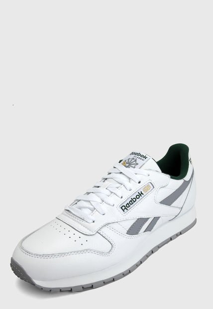 Tenis Lifestyle Blanco-Verde-Gris Reebok Classic Leather