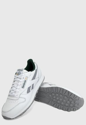 Tenis Lifestyle Blanco-Verde-Gris Reebok Classic Leather