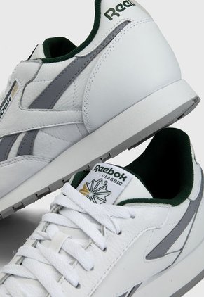 Tenis Lifestyle Blanco-Verde-Gris Reebok Classic Leather