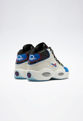 Tenis Basketball Blanco-Azul-Negro Reebok Question MID