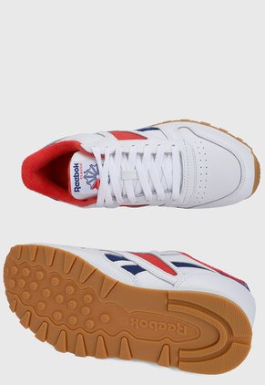 Tenis Lifestyle Blanco-Rojo-Azul Reebok Leather Mark