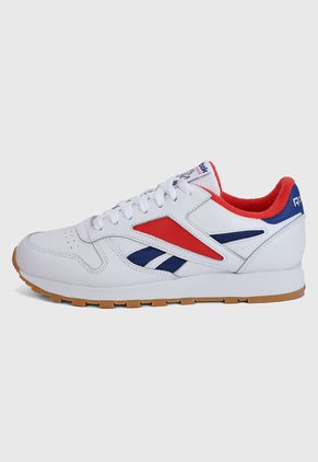 Tenis Lifestyle Blanco-Rojo-Azul Reebok Leather Mark